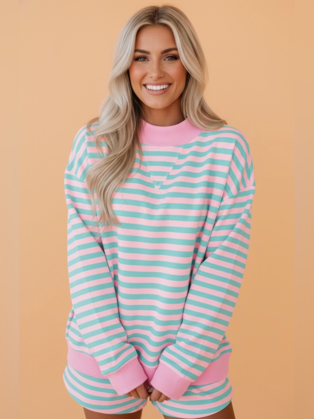 Striped Mockneck Set